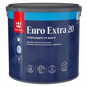 Краска для влажных помещений Тиккурила (Tikkurila) EURO EXTRA 20 C п/мат 2,7л