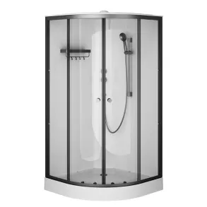 Душевая кабина Am.Pm X-Joy, W94C-401-100BT, 100 х 100 см, с крышей, стекло прозрачное, профиль черный матовый матовый