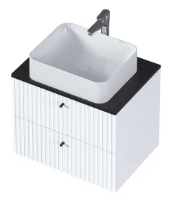 Тумба под раковину 1Marka Desire Ц0000026589, 60 см подвесная, монолит найт, эмаль белая