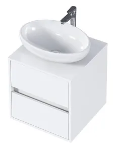 Тумба под раковину 1Marka Veil Ц0000034030, 50 см подвесная, белая аляска