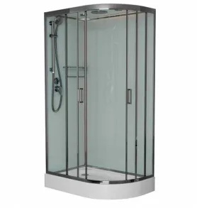 Душевая кабина Frank F418 L/R Brilliant, 100 х 80 см, низкий поддон, стекла прозрачные, профиль хром, 163009/165009