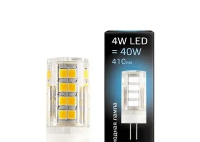 Лампа светодиодная Gauss G4 4W 4100К прозрачная 107307204