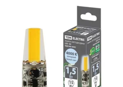 Лампа светодиодная TDM Electric G4 1,5W 4000K прозрачная SQ0340-0091