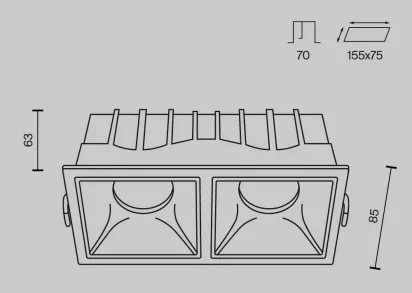 Встраиваемый светодиодный светильник Maytoni Technical Alfa LED DL043-02-15W3K-SQ-WB