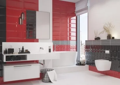 Плитка EVG413 Evolution рельеф кирпичи красный 20x44