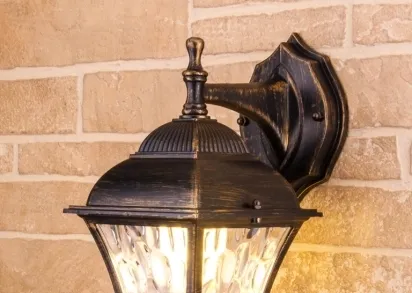 Уличный настенный cветильник Elektrostandard Apus D черное золото GL 1009D a043112