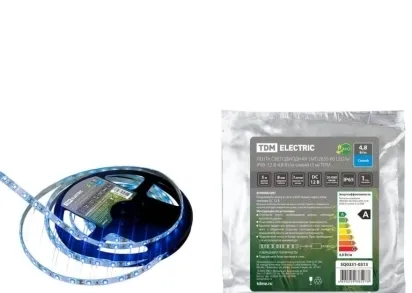 Светодиодная влагозащищенная лента TDM Electric 4,8W/m 60LED/m 2835SMD синий 5M SQ0331-0313