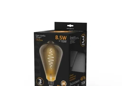 Лампа светодиодная филаментная Gauss E27 8,5W 1800K серая 157802005