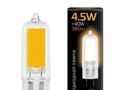 Лампа светодиодная Gauss G4 4.5W 3000K прозрачная 107807104