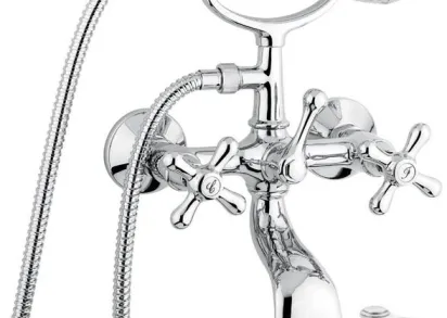 Смеситель для ванны и душа Emmevi Deco Classic 12011BC, белый/хром