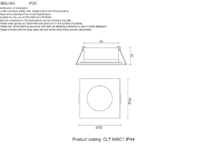 Встраиваемый светильник Crystal Lux CLT 046C1 WH IP44