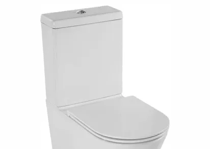 Напольный безободковый унитаз-компакт Jacob Delafon Rodin+ UJAB102-00/ETAB232-00/E23280-00, с быстросъемным сиденьем, крышка-микролифт, белый