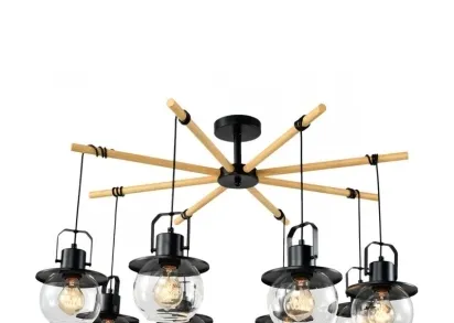 Потолочная люстра IMEX Freedom MD.23044-8-S-BK+WOOD