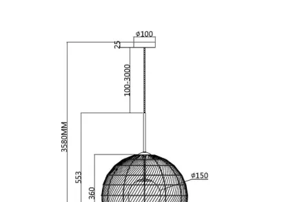 Подвесной светильник Maytoni Cane MOD204PL-01BG