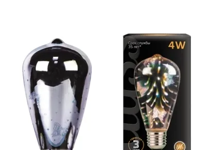 Лампа светодиодная Gauss E27 4W RGB разноцветная 147802404