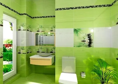 Плитка Ливадия Декор салатный 25х50