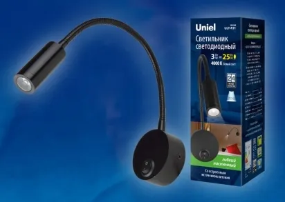 Бра Uniel ULT-F21-3W/4000K IP20 Black UL-00004176