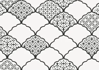 Плитка 1641-8647 Эллен черно-белый Декор 20х40