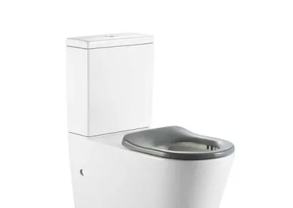 Унитаз напольный SantiLine SL-3010, безободковый, для людей с ограниченными возможностями, с сиденьем, цвет белый