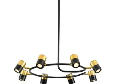 Люстра подвесная Alfa Light F3524-19 Gold+Black GU10*8