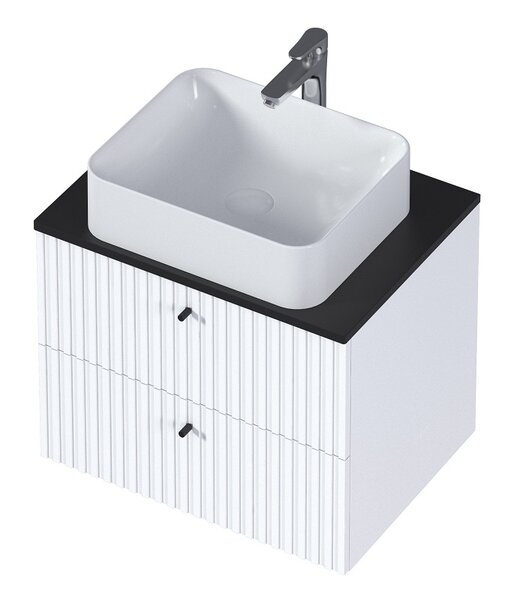 Тумба под раковину 1Marka Desire Ц0000026589, 60 см подвесная, монолит найт, эмаль белая