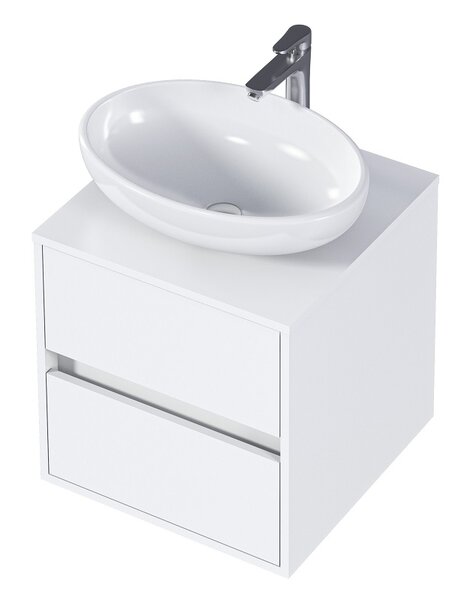 Тумба под раковину 1Marka Veil Ц0000034030, 50 см подвесная, белая аляска